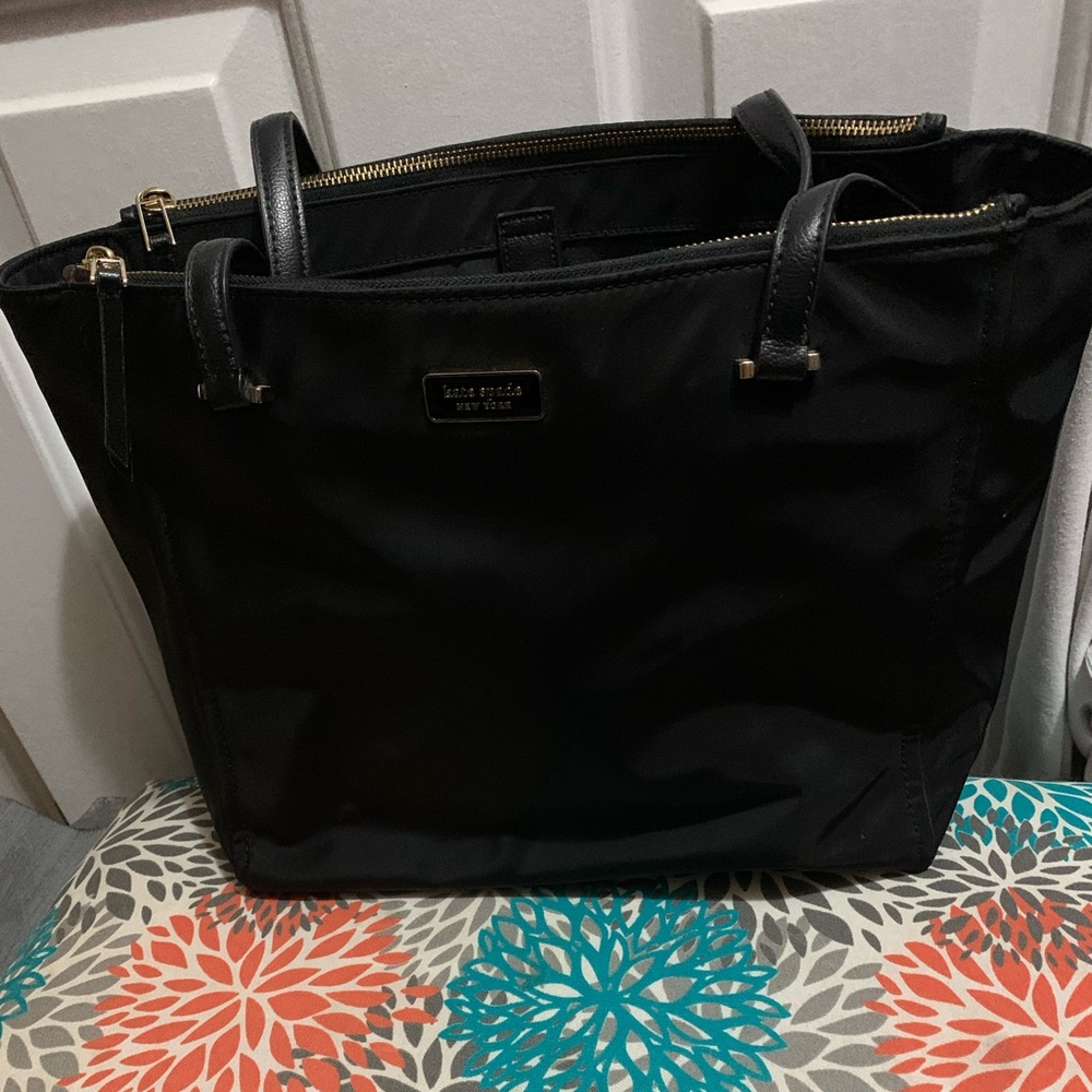 Black nylon Kate Spade tote